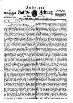 Amberger Volks-Zeitung für Stadt und Land Montag 22. Januar 1872