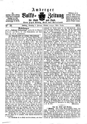 Amberger Volks-Zeitung für Stadt und Land Samstag 3. Februar 1872