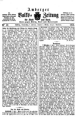 Amberger Volks-Zeitung für Stadt und Land Donnerstag 8. Februar 1872