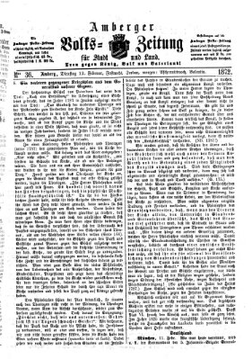 Amberger Volks-Zeitung für Stadt und Land Dienstag 13. Februar 1872
