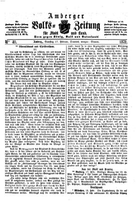 Amberger Volks-Zeitung für Stadt und Land Samstag 17. Februar 1872