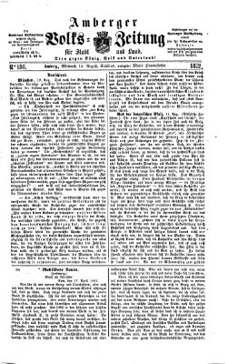 Amberger Volks-Zeitung für Stadt und Land Mittwoch 14. August 1872