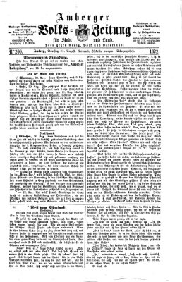 Amberger Volks-Zeitung für Stadt und Land Samstag 31. August 1872
