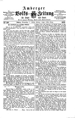 Amberger Volks-Zeitung für Stadt und Land Donnerstag 17. Oktober 1872