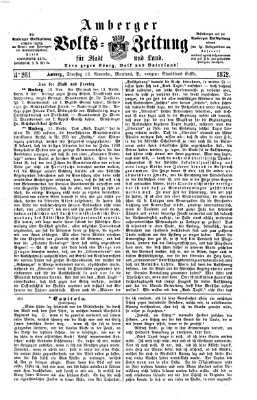 Amberger Volks-Zeitung für Stadt und Land Dienstag 12. November 1872