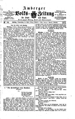 Amberger Volks-Zeitung für Stadt und Land Donnerstag 24. April 1873