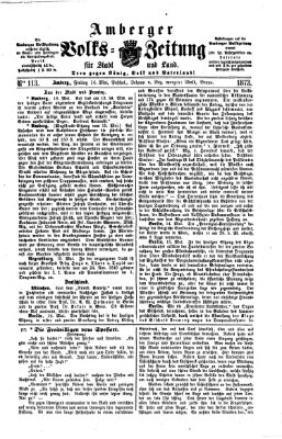 Amberger Volks-Zeitung für Stadt und Land Freitag 16. Mai 1873