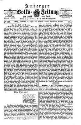 Amberger Volks-Zeitung für Stadt und Land Donnerstag 21. August 1873