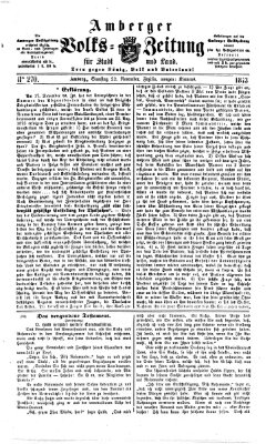 Amberger Volks-Zeitung für Stadt und Land Samstag 22. November 1873