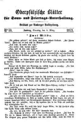 Oberpfälzische Blätter für Sonn- und Feiertags-Unterhaltung (Amberger Volks-Zeitung für Stadt und Land) Sonntag 9. März 1873