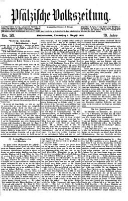 Pfälzische Volkszeitung Donnerstag 1. August 1872