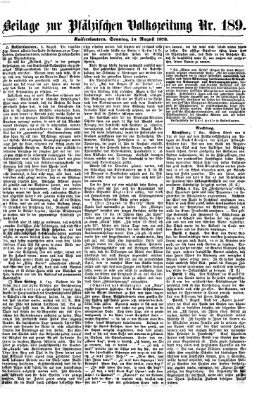 Pfälzische Volkszeitung Sonntag 10. August 1873