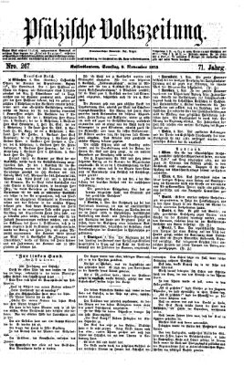 Pfälzische Volkszeitung Samstag 8. November 1873