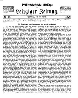 Leipziger Zeitung Sonntag 28. April 1872