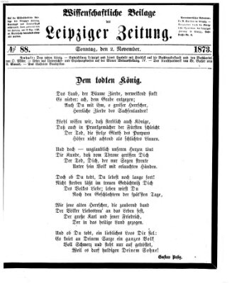 Leipziger Zeitung Sonntag 2. November 1873