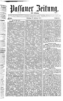 Passauer Zeitung Dienstag 20. Februar 1872