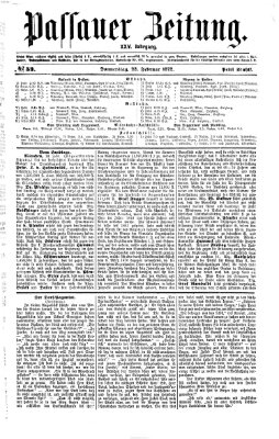 Passauer Zeitung Donnerstag 22. Februar 1872