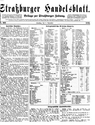 Straßburger Handelsblatt Samstag 8. November 1873