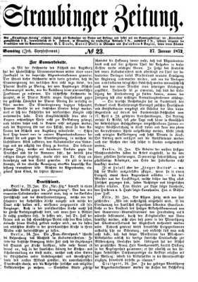 Straubinger Zeitung Samstag 27. Januar 1872