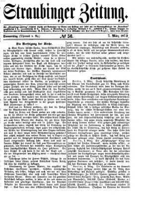 Straubinger Zeitung Donnerstag 7. März 1872