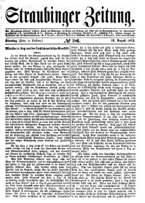 Straubinger Zeitung Dienstag 13. August 1872