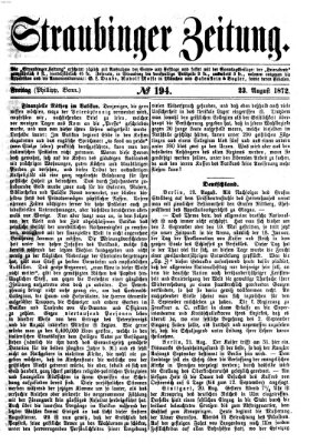 Straubinger Zeitung Freitag 23. August 1872