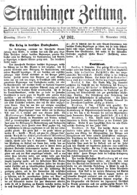 Straubinger Zeitung Montag 11. November 1872