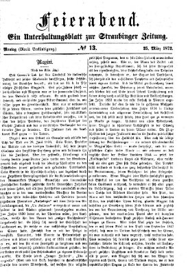 Feierabend (Straubinger Zeitung) Montag 25. März 1872