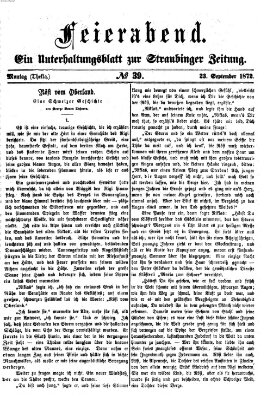 Feierabend (Straubinger Zeitung) Montag 23. September 1872