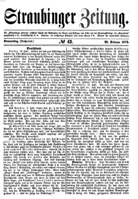 Straubinger Zeitung Donnerstag 20. Februar 1873
