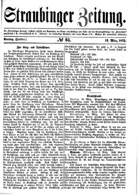 Straubinger Zeitung Sonntag 16. März 1873