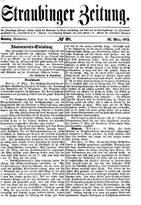 Straubinger Zeitung Samstag 22. März 1873