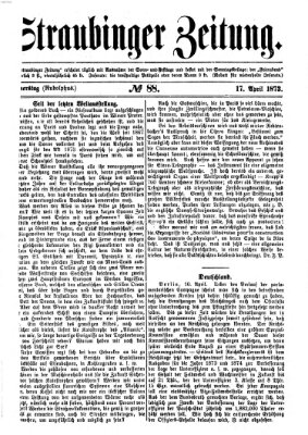 Straubinger Zeitung Donnerstag 17. April 1873