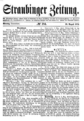 Straubinger Zeitung Sonntag 10. August 1873