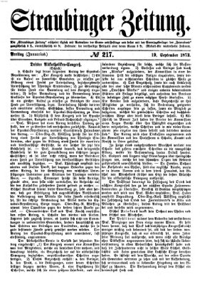 Straubinger Zeitung Freitag 19. September 1873