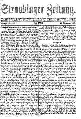 Straubinger Zeitung Samstag 29. November 1873