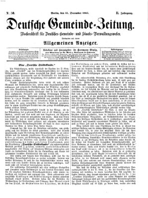 Deutsche Gemeinde-Zeitung Samstag 12. Dezember 1863