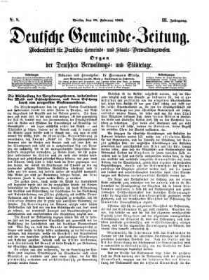 Deutsche Gemeinde-Zeitung Samstag 20. Februar 1864