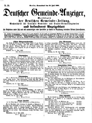 Deutsche Gemeinde-Zeitung Samstag 25. Juli 1868