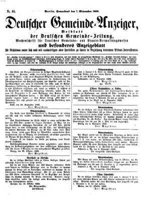 Deutsche Gemeinde-Zeitung Samstag 7. November 1868