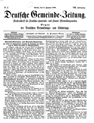 Deutsche Gemeinde-Zeitung Samstag 9. Januar 1869
