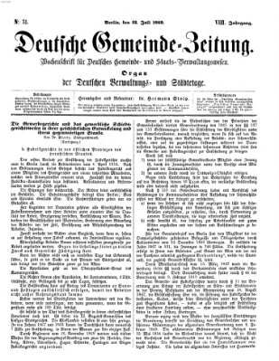 Deutsche Gemeinde-Zeitung Samstag 31. Juli 1869
