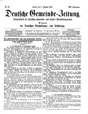 Deutsche Gemeinde-Zeitung Samstag 7. August 1869