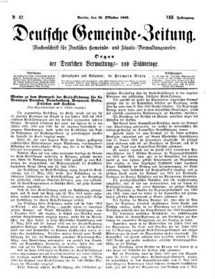 Deutsche Gemeinde-Zeitung Samstag 16. Oktober 1869