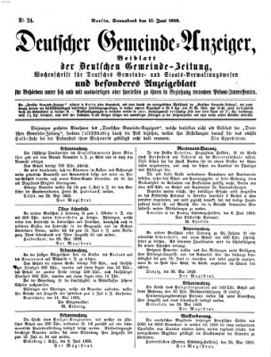 Deutsche Gemeinde-Zeitung Samstag 12. Juni 1869