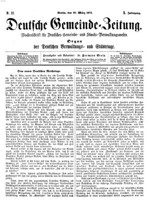 Deutsche Gemeinde-Zeitung Samstag 25. März 1871