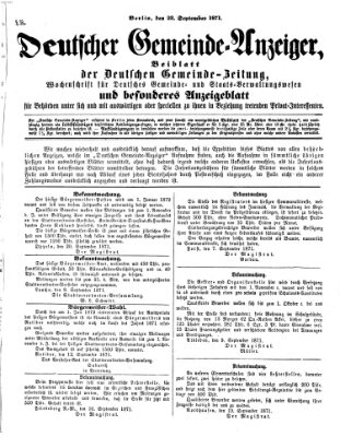 Deutsche Gemeinde-Zeitung Samstag 23. September 1871