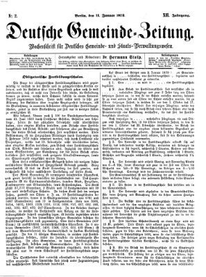 Deutsche Gemeinde-Zeitung Samstag 11. Januar 1873