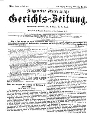 Allgemeine österreichische Gerichts-Zeitung Freitag 30. Juni 1871