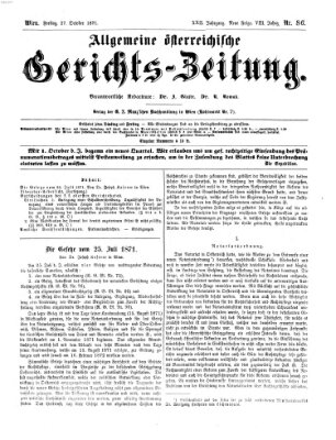 Allgemeine österreichische Gerichts-Zeitung Freitag 27. Oktober 1871